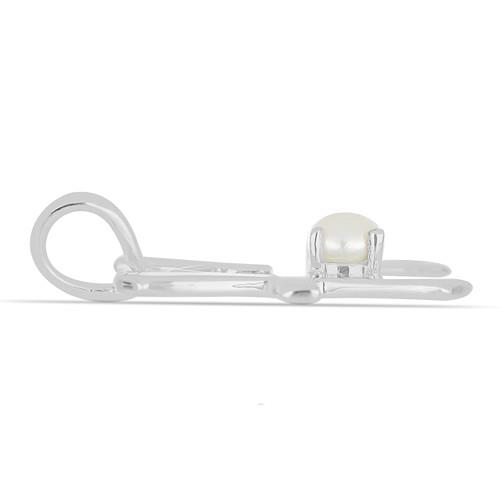  NATURAL WHITE PEARL GEMSTONE  PISCES  PENDANT IN 925 STERLING SILVER 